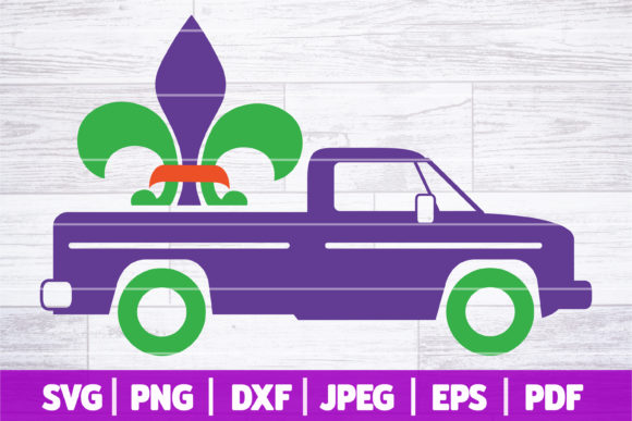 Mardi Gras SVG, Truck with Fleur De Lis