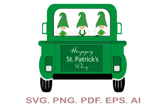 St. Patrick Gnomes with Truck SVG