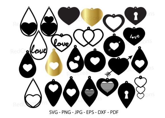 Valentine Love Earring Svg
