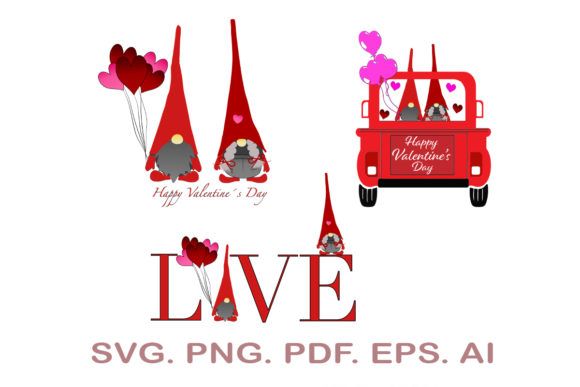 Valentine's Gnomes Bundle SVG