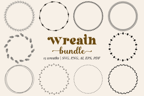 Wreath Bundle in SVG, PNG, EPS, AI, PDF